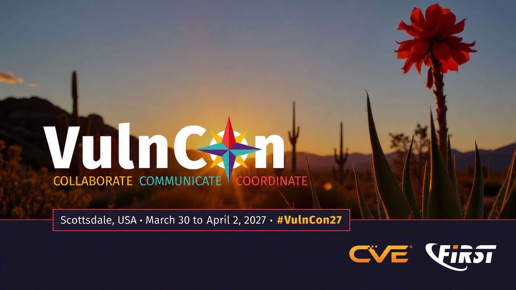 VulnCon artwork adapted for Scottsdale, USA, March 30 to April 2, 2027